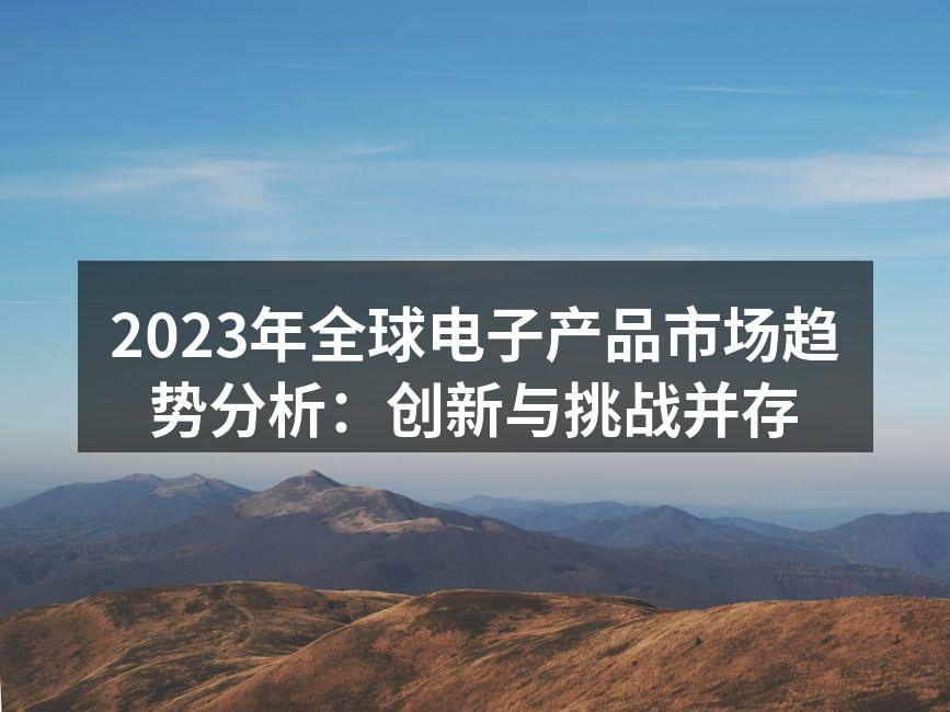 2023年电子产品市场分析